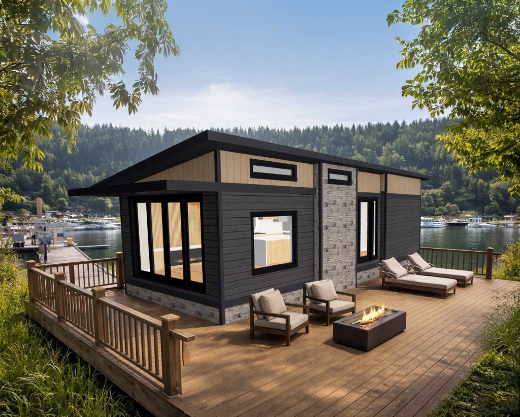 Illustration of Kyllo park model homes at Channelside Landing in Sicamous